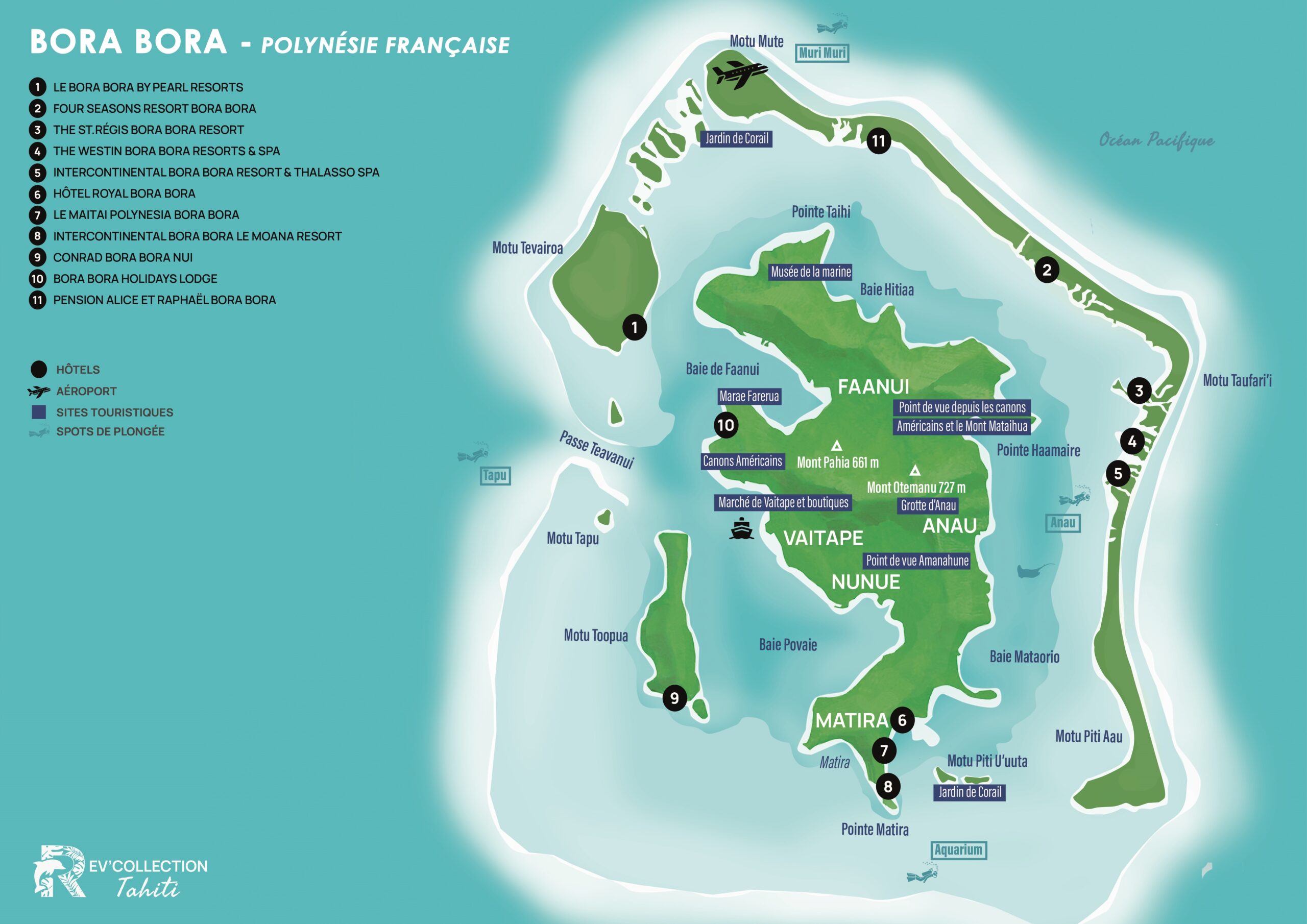 Carte illustrée de Bora Bora