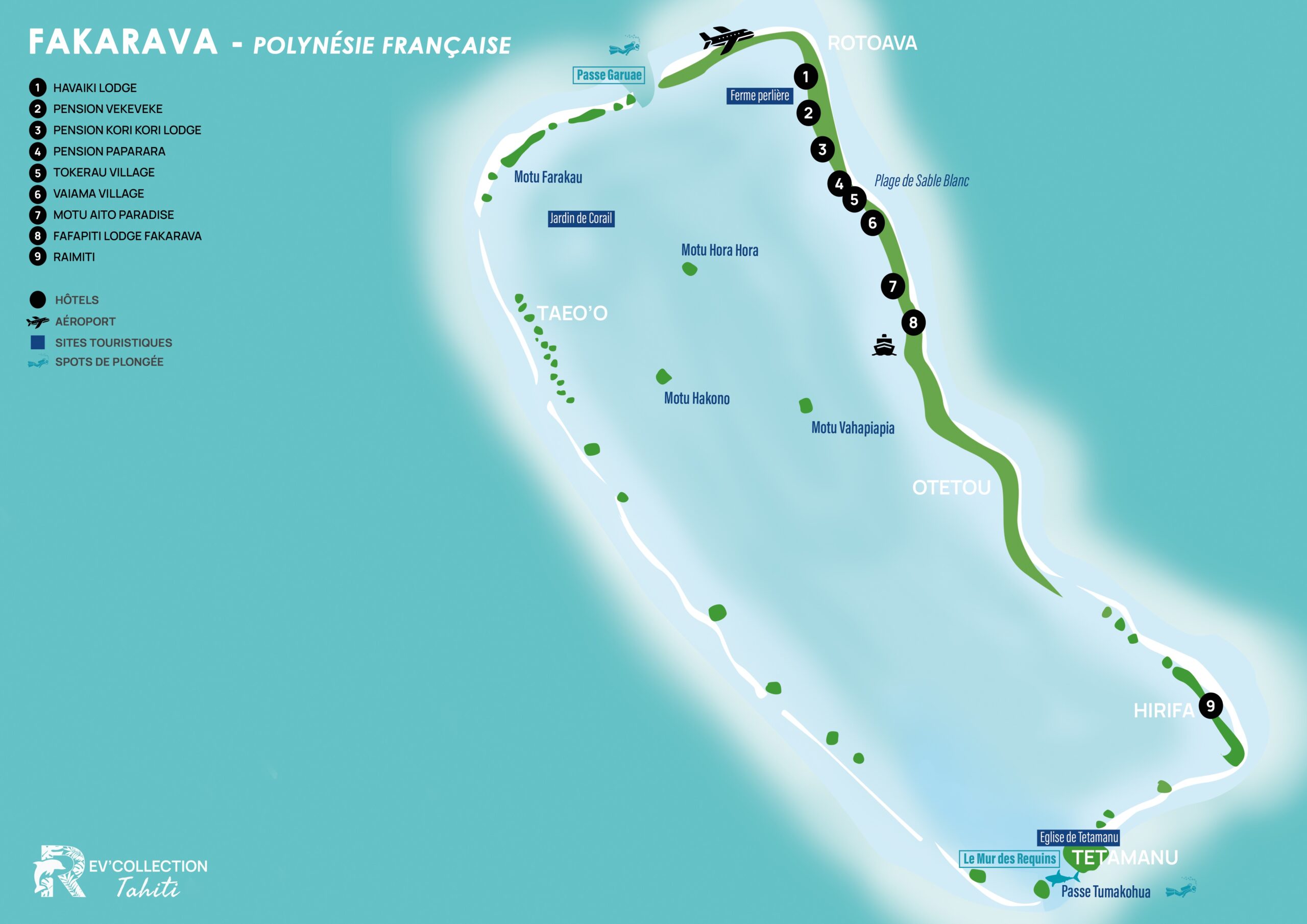 Carte illustrée de Fakarava